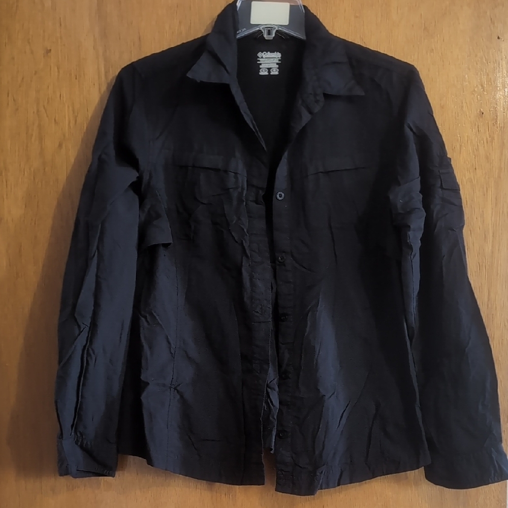 Columbia Black Button-Up Jacket